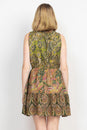 Load image into Gallery viewer, Ruffled Paisley Mini Dress
