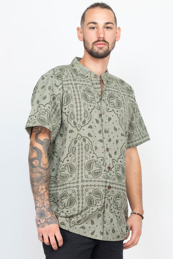 Bandana Print Camp Shirt