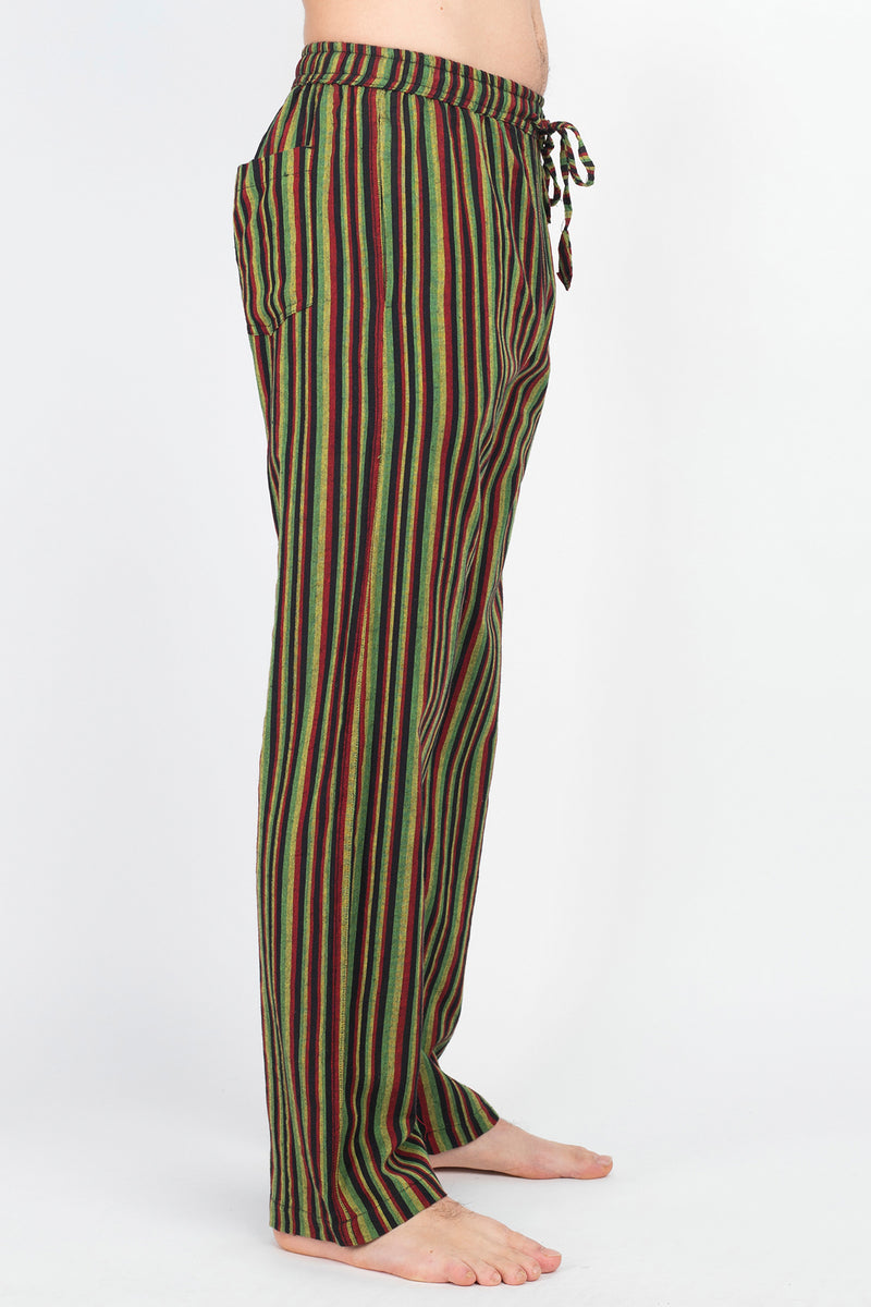 UniSex Drawstring Rasta Stripe Pants