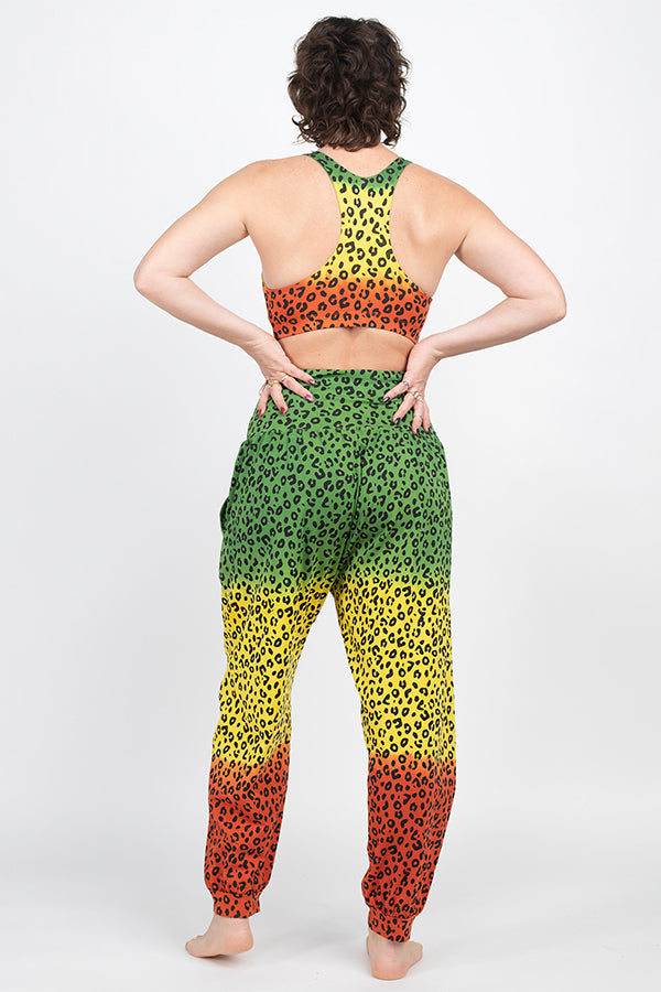 JahRoots Leopard Print Genie Pants