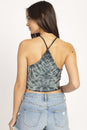 Load image into Gallery viewer, Tie-dyed Organic High Neck Crop Cami
