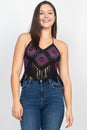 Load image into Gallery viewer, Granny Square Fringe Crochet Top
