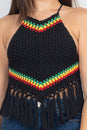 Load image into Gallery viewer, Rasta Triangle Crochet Top
