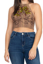 Load image into Gallery viewer, Tree Of Life Embroidery Halter Top
