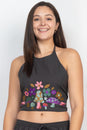 Load image into Gallery viewer, Mushroom Embroidery Halter Top
