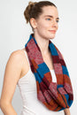 Load image into Gallery viewer, Warm Tri stiped infinity scarf with Zipper
