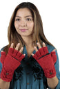 Load image into Gallery viewer, Winter Warm Classic knit glittens Fingerless gloves
