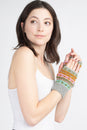 Load image into Gallery viewer, Winter hand knit handwarmer, fingerless Gloves
