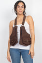 Load image into Gallery viewer, Steampunk Zip Pocket Canvas Vest Bag-One Size

