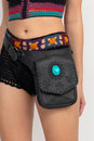 Load image into Gallery viewer, Leather Laced Stone Belt Bag
