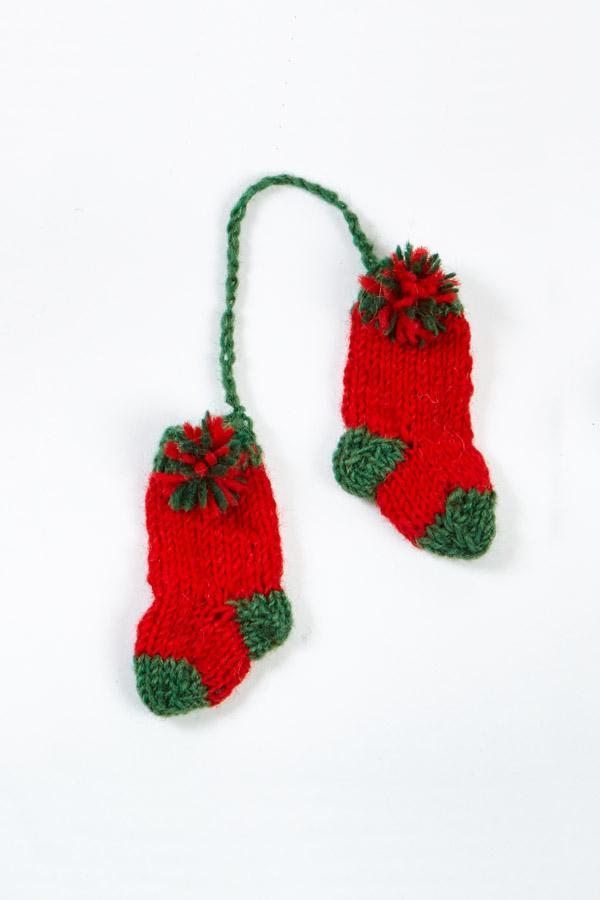 Hand Knit Tiedye Stocking Ornament