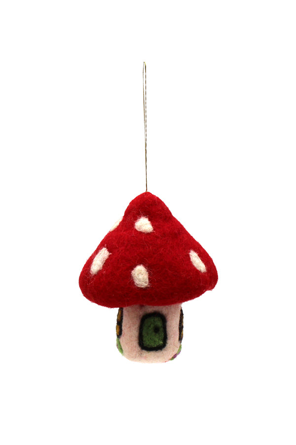 Mushroom House Ornament: 3pcs/Pkt